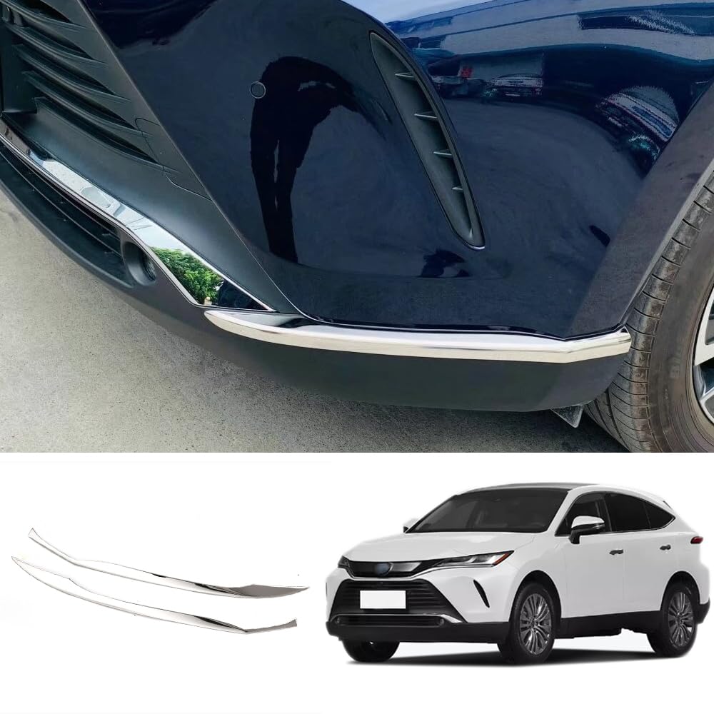 JIEOSDIN Car Accessories Front Bumper Corner Protection Cover Trims Protective Decorative Strip Compatible with Toyota VENZA 2021 2022 2023 2024 (Chrome) 2PCS Stainless Steel