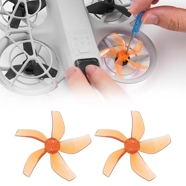 Foto 4 de 7 de Briny River 4 Hélices de 5 Palas para Dron con Destornillador Compatible con dji Neo Color Naranja