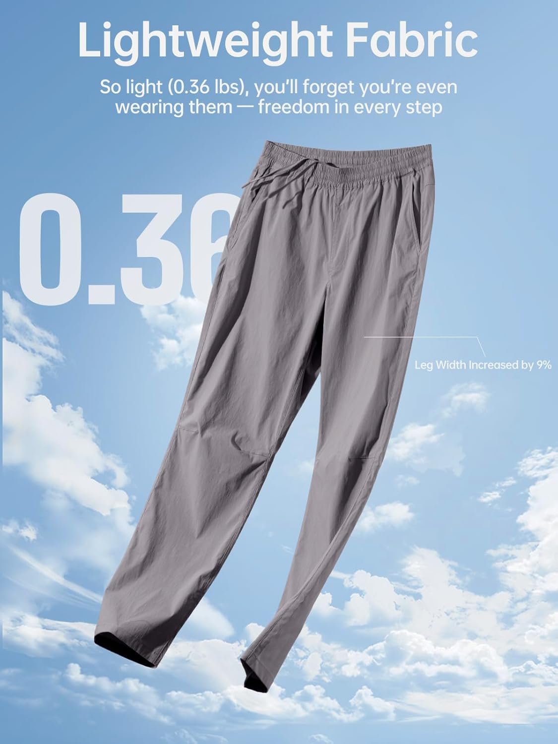 FREE SOLDIER Men's Elastic Waist Lightweight Water Resistant Quick-Dry Hiking Outdoor Casual Sweatpants Pants - Image 2
