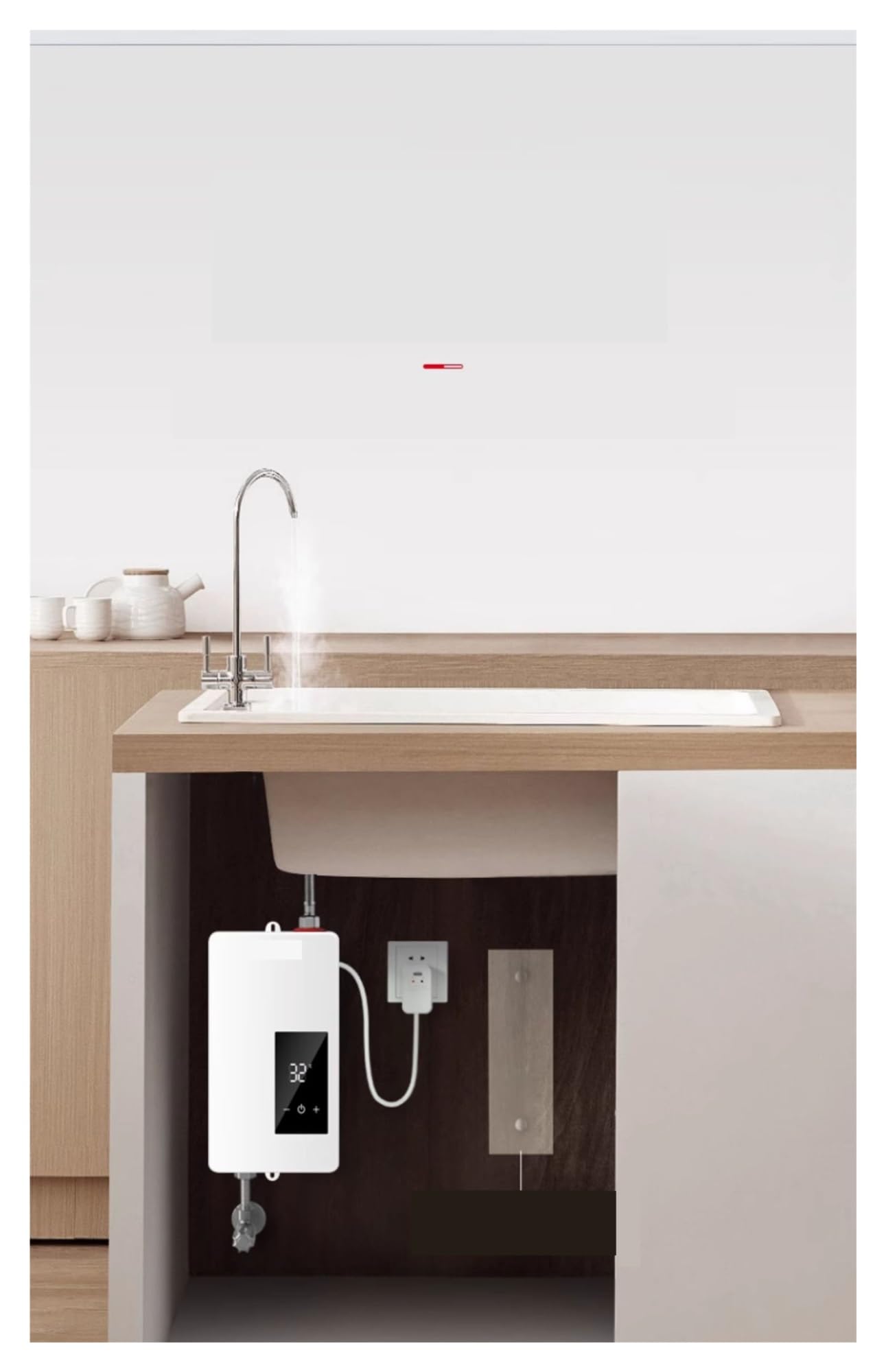 Scaldabagno Elettrico Istantaneo, Cucina Surriscaldata For Uso Domestico, Tesoro Istantaneo Da 3400 W, Scaldabagno Elettrico, Bagno, Riscaldamento Rapido per RV Cucina Bagno(B 5500W)