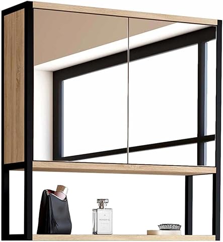 IDMarket DETROIT - Mueble de almacenamiento colgante con espejo para baño