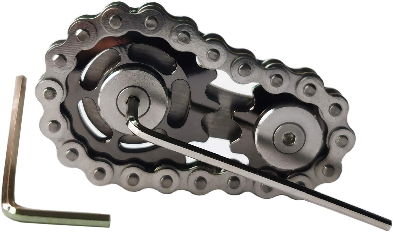 - Sprocket Fidgets Chain Stainless Steel Fidget Cube Gears Linkage Bike Chain Novelty Fidget Block Kinetic Desk Toy Metal EDC Focus Meditation Break Bad Habits ADHD (Gunmetal)