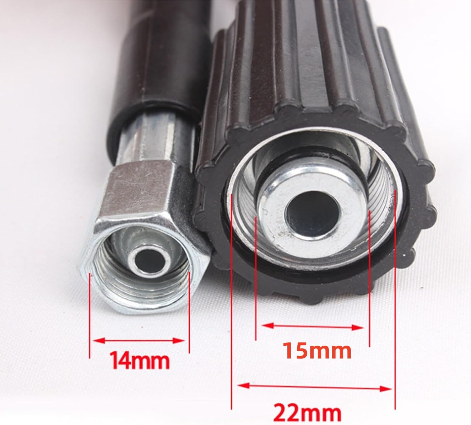YUET Manguera de Repuesto para Lavadora de Alta Presión de 10M para Lavado de Coches, Limpieza de Jardín, M14 x M22 (15 mm), conector de Rosca para Limpieza de Agua y Drenaje (10 metros)