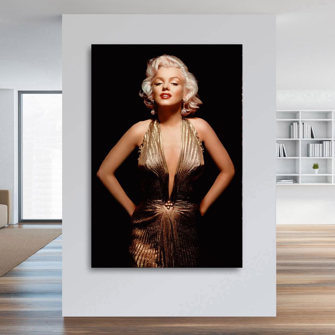 Kunstgestalten24 | Marilyn Monroe Portrait Bild Kunst | Leinwand Bild | Wohnzimmer bilder | Wandbilder | Wanddeko | XXL Bilder auf Leinwand | Moderne Bilder | Hochwertige Kunstdrucke