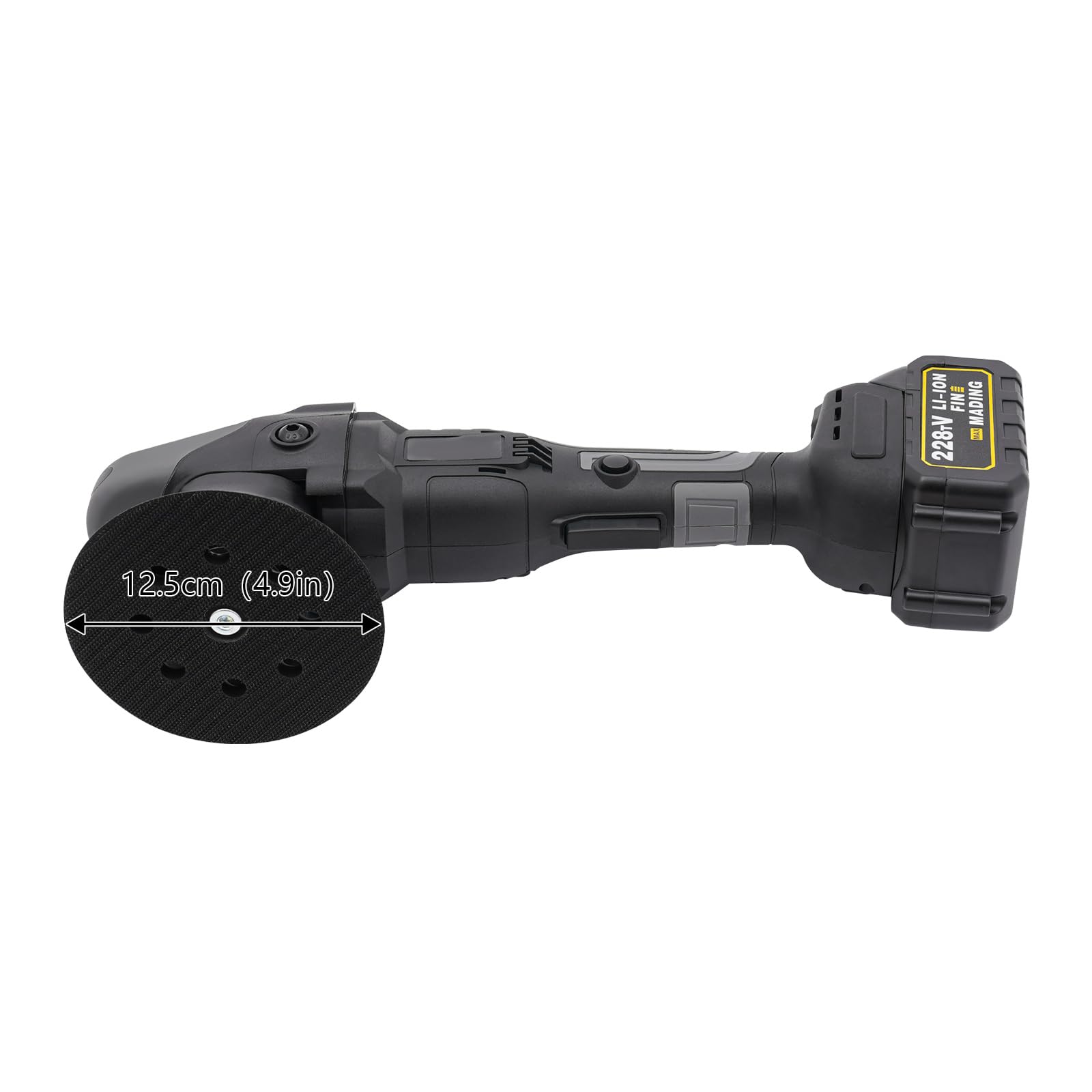 Pulidora de coche, pulidora con batería, pulidora de coche, pulidora con batería recargable de 2 x 3 Ah, pulidora excéntrica para coche, 3 velocidades variables