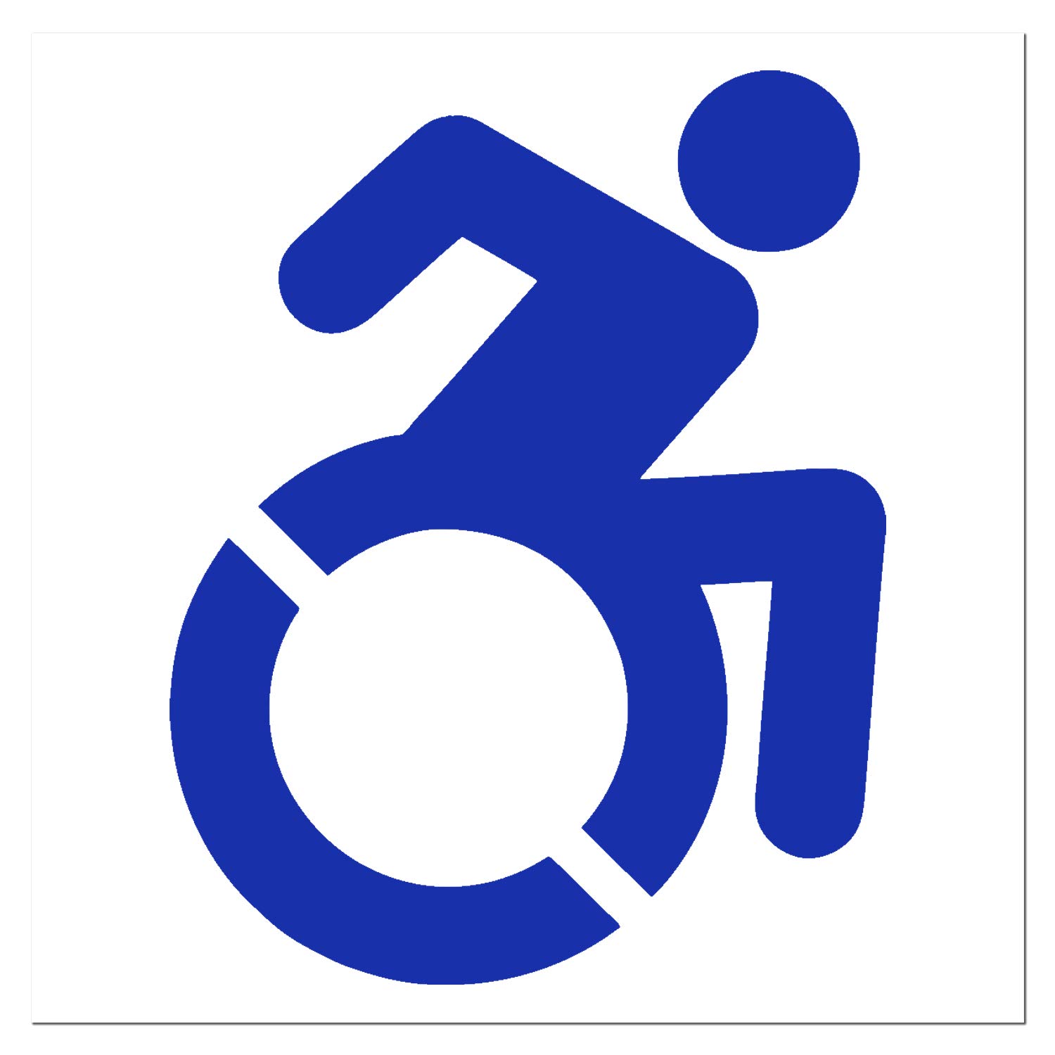 Handicapped Decal Sticker - Disabled Symbol Sign - New Style Handicap Wheelchair In Motion Logo - Many Colors and Sizes to Choose From