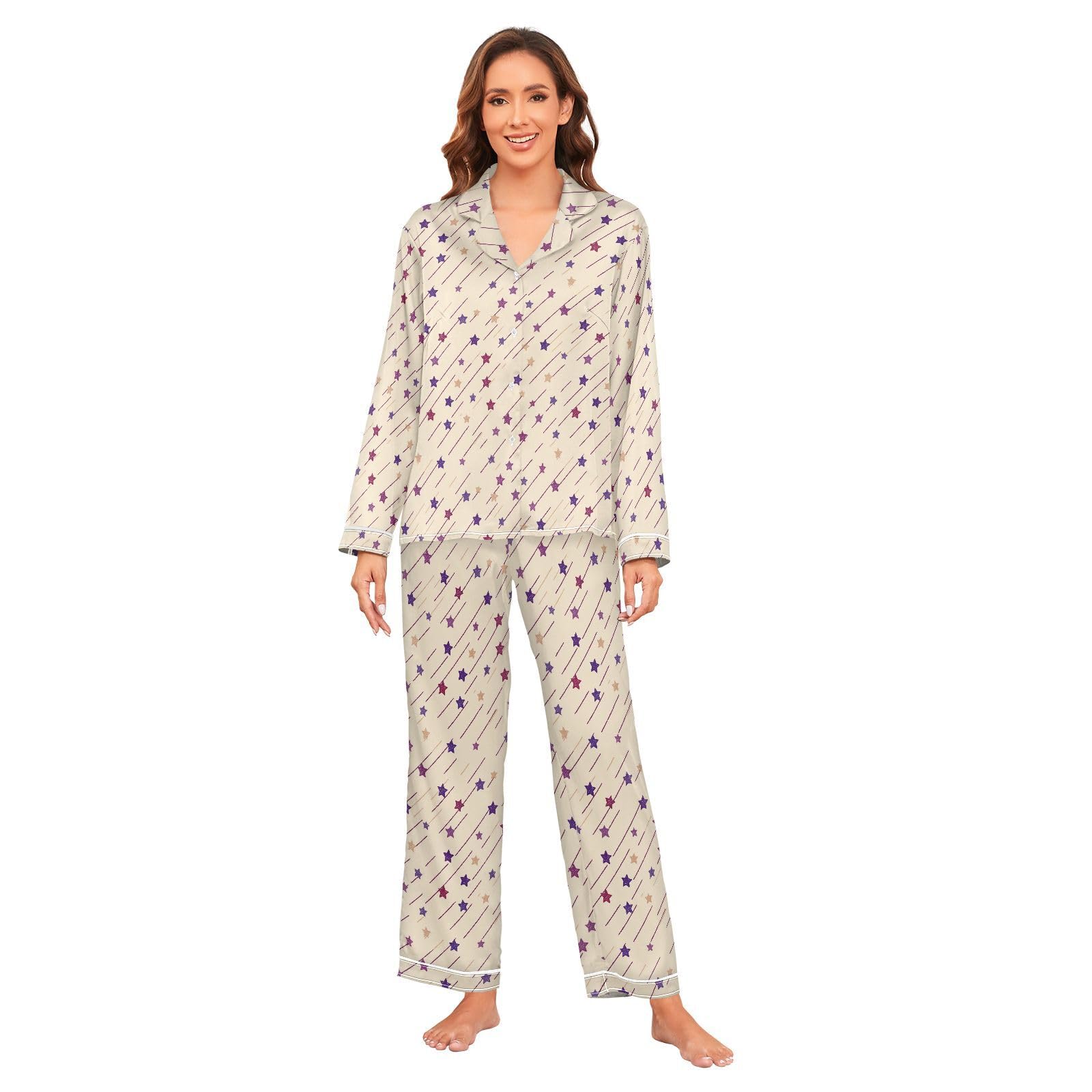 Jedwabna piżama dla kobiet miękkie długie spodnie damskie Pj Bottoms Set Loungewear S-XXL