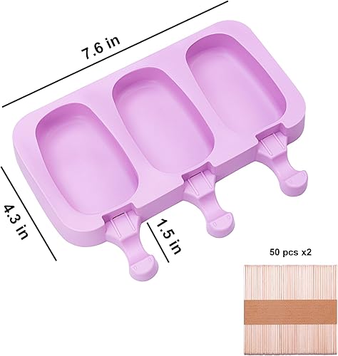 Vista 20 de Moldes de paletas de silicona, 8 moldes de silicona para paletas, moldes de paletas de hielo caseros sin BPA, reutilizables de fácil liberación