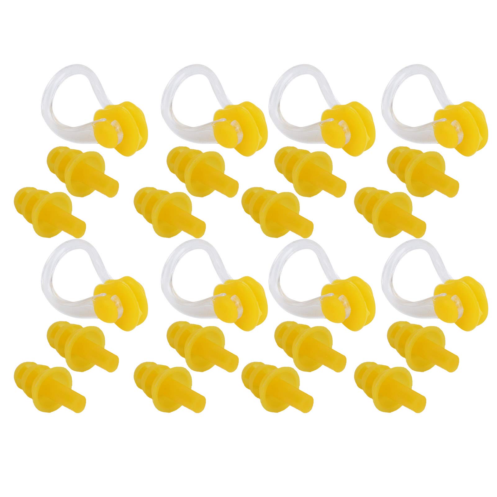 Tyenaza 8 Sets Silicone Nose Clip Earplugs, Waterproof Swimming Soft Silicone Nose Clip Earplugs Diving Protective Supplies for Beginners in Water Sports