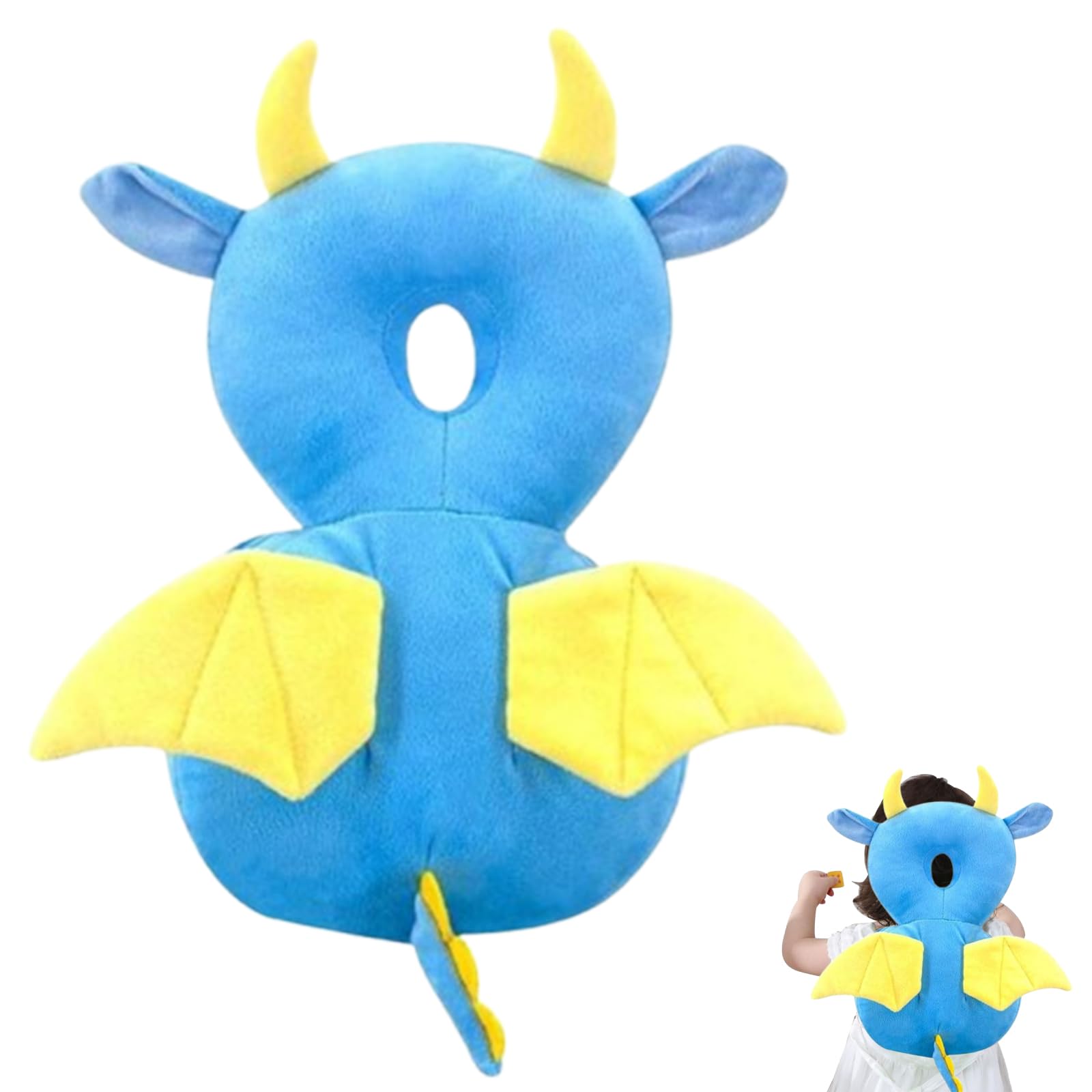 Cojin Antivuelco Bebe Protector Cabeza Bebe Dragón Anti Caídas Almohada Protección Cojín Protector Seguridad Ajustable para la Cabeza para Que los Bebés se Arrastren y Caminen