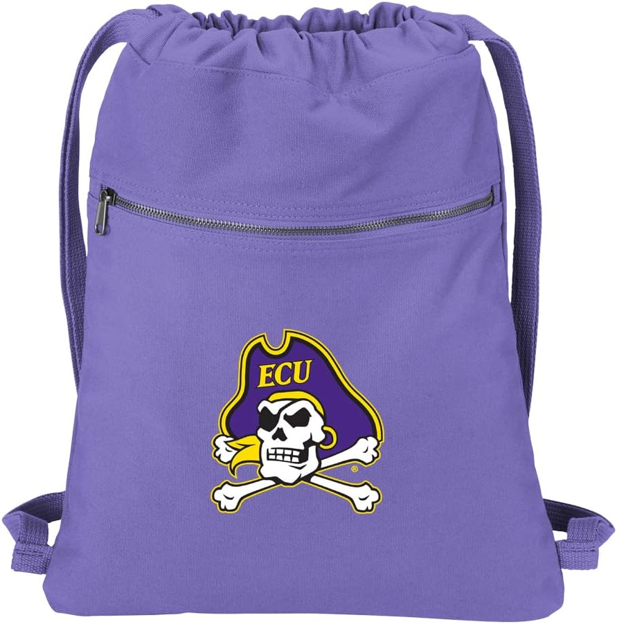 Broad Bay East Carolina University Drawstring Backpack ECU Cinch Bag RICH CANVAS (Black)