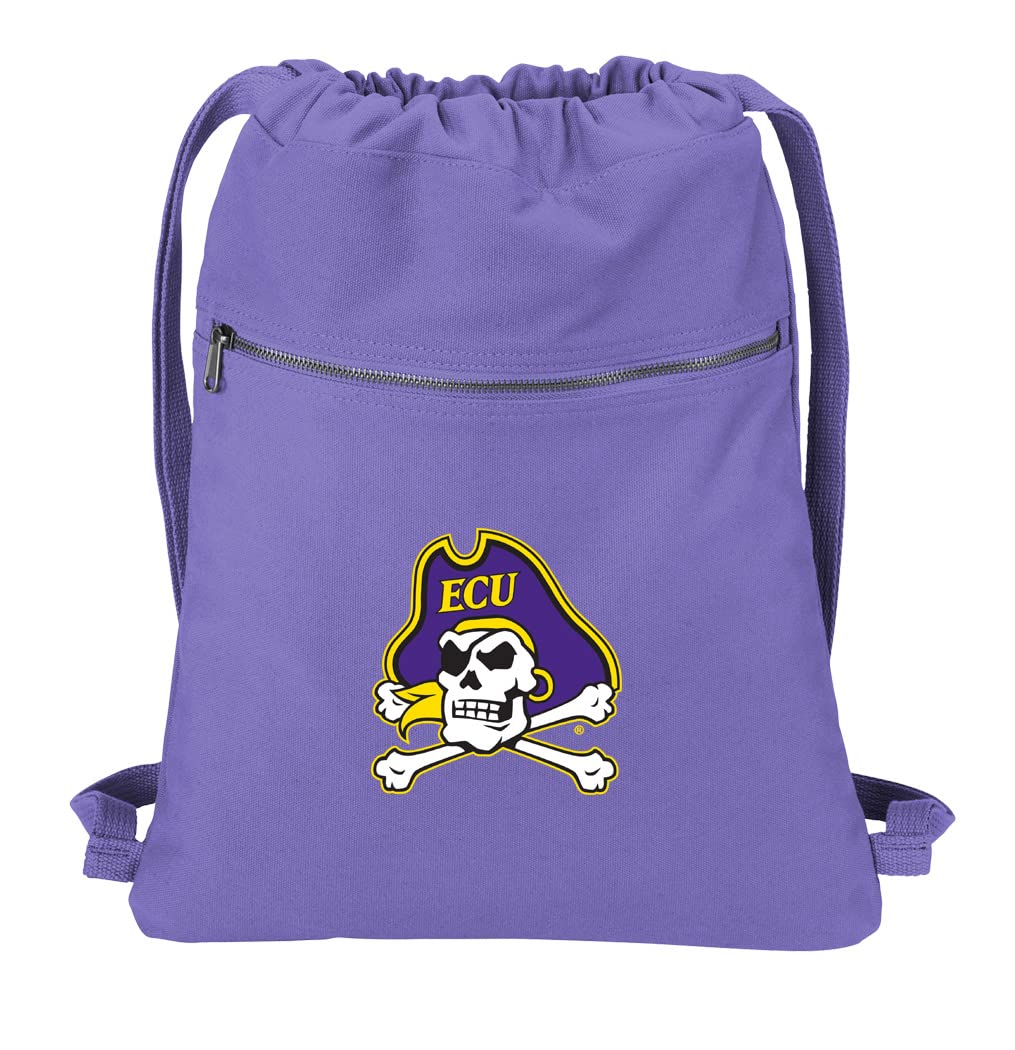 Broad Bay East Carolina University Drawstring Backpack ECU Cinch Bag RICH CANVAS (Purple)