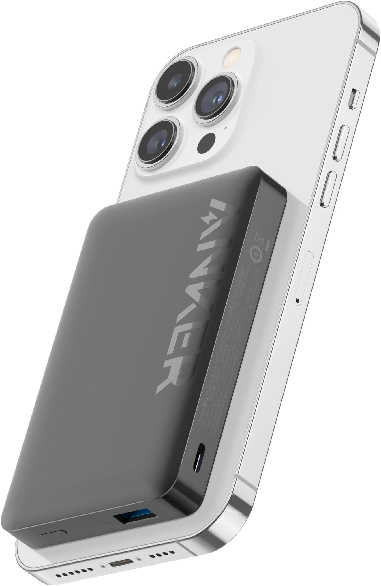Magnetic Power Bank 10,000mAh, Wireless Portable Charger, 20W Fast Charging Battery Pack with USB-C, Magsafe-Compatible with Magsafe,iPhone 16/16 Plus/16 Pro/16 Pro Max, iPhone 15/14/13 Series