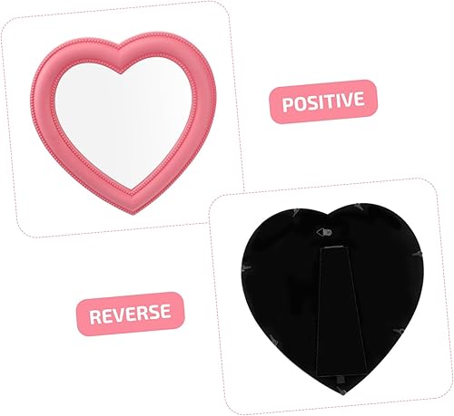 Miniatura 8 de BESPORTBLE Espejo de maquillaje con forma de corazón, espejo de mesa, espejo de maquillaje para colgar en la pared, espejo de baño, dormitorio,