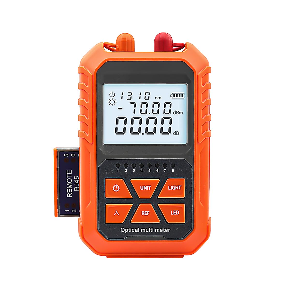 Namvo Tragbarer optischer Leistungsmesser mit 5 km rotem Licht -70 + 3 dBm Mini-optischer Leistungstester, Netzwerkkabeltester, tragbarer digitaler Lichtleistungsmesser