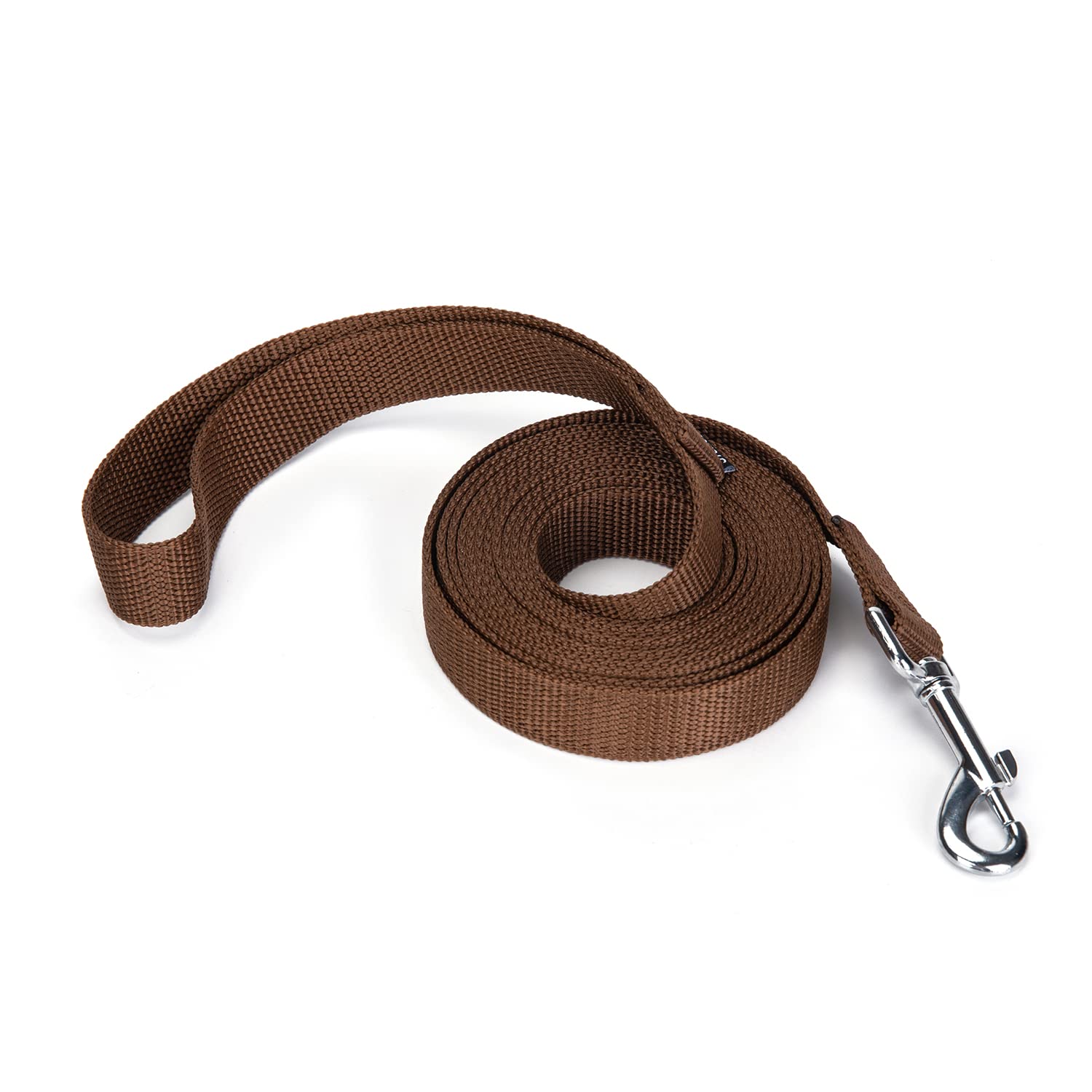 Siumouhoi Strong Durable Nylon Dog Training Leash, 1 Inch Wide Traction Rope, 6 ft 10ft 15ft Long, for Small and Medium Dog (Brown, 10 Feet) — image 1