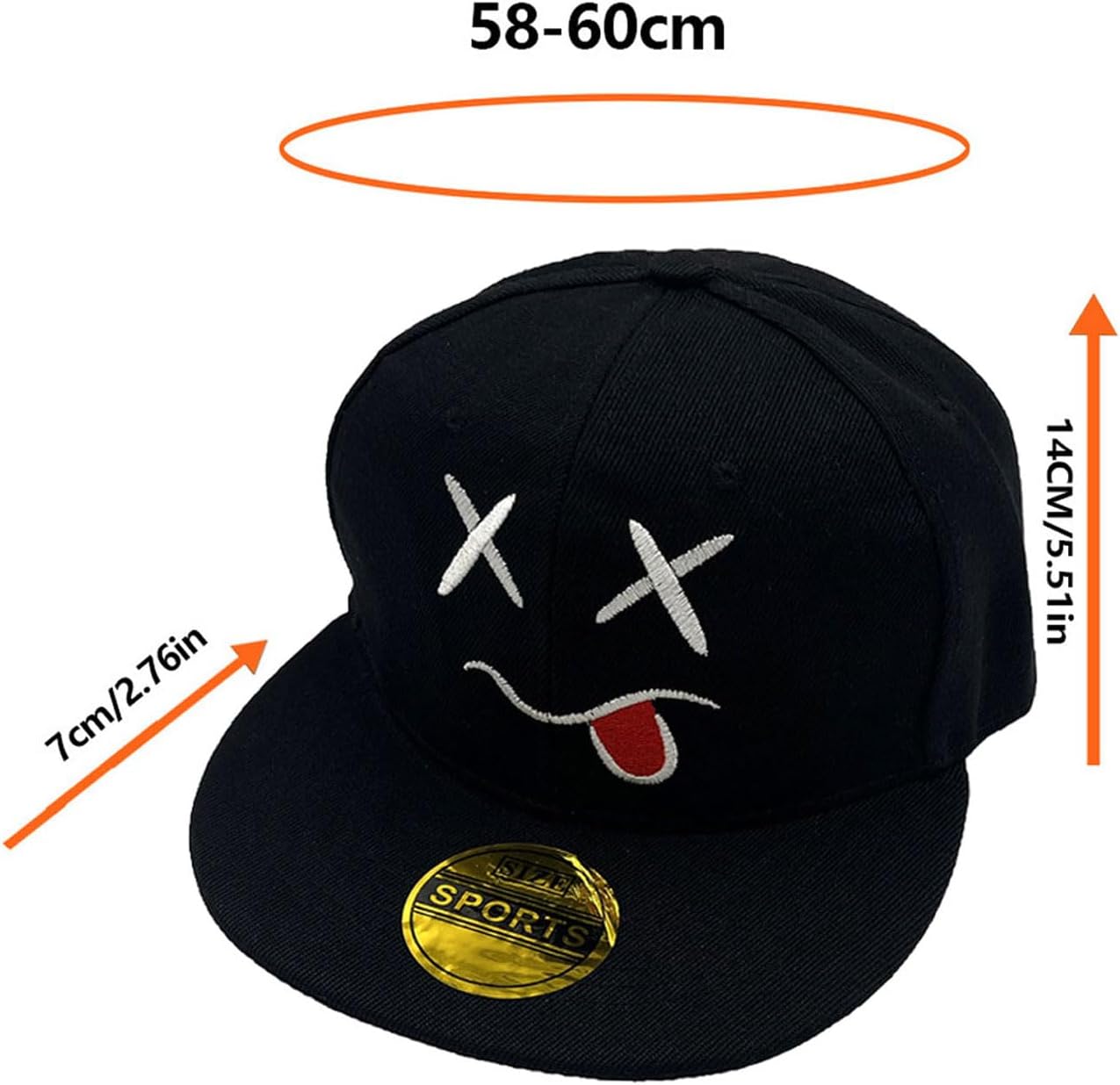 Embroidery Hip Hop Baseball Cap,Flat Brim Streetwear Unisex Adjustable Snapback Hat for Men Women,Street Style - Image 3