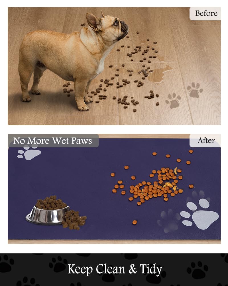 Tapete de alimentación para mascotas, tapete absorbente para cuenco de comida y agua, sin manchas, dispensador de agua para perros, accesorios para perros, suministros para mascotas, cuenco de agua