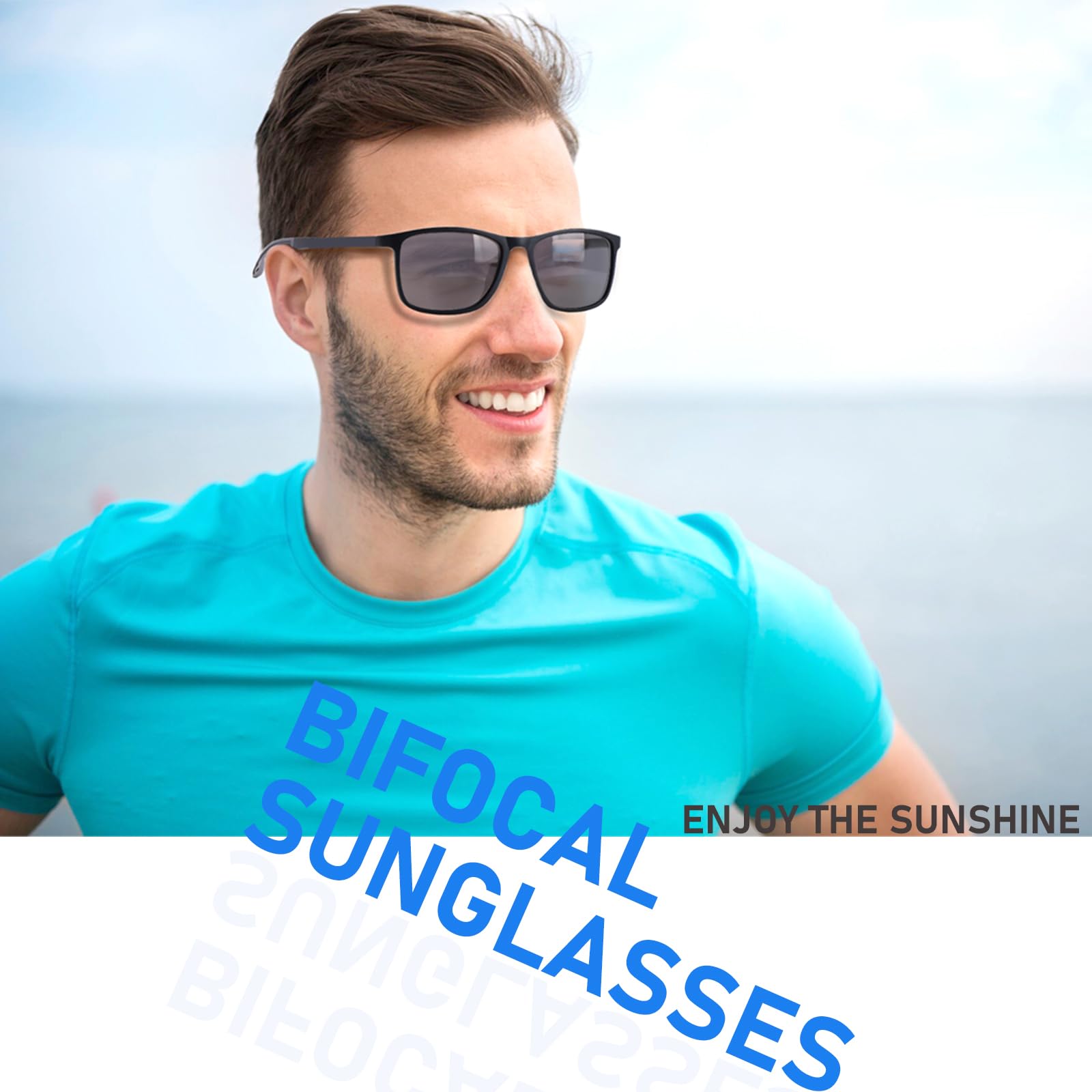 BLOEXCLU - Bifokale Lesebrille Herren UV400 Schutz, Ideal für den Außenbereich, Bifokale Lesebrille für Damen und Herren (4 Gemischte Dioptrien A, 2)
