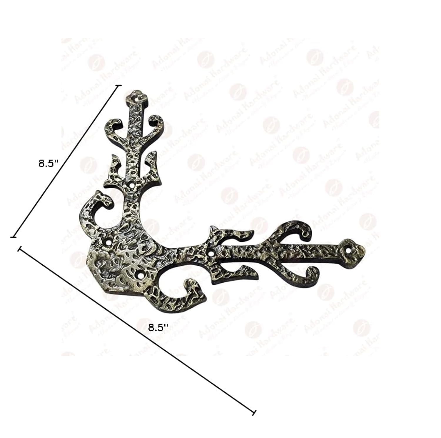 Adonai Hardware Gozan Decorative Antique Iron Dummy Corner Door Strap/L-Bracket (Supplied as 2 Pieces per Pack) - Black Powder Coated — Amazon image 14