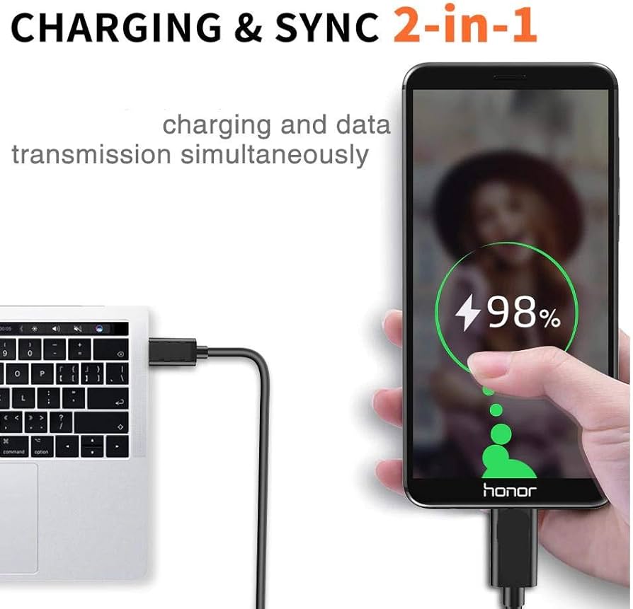 Super Pack caricatore + cavo per Huawei Y6 Fast Charger ultra potente e veloce nuova generazione 3A con cavo micro USB per ricarica / trasferimento dati