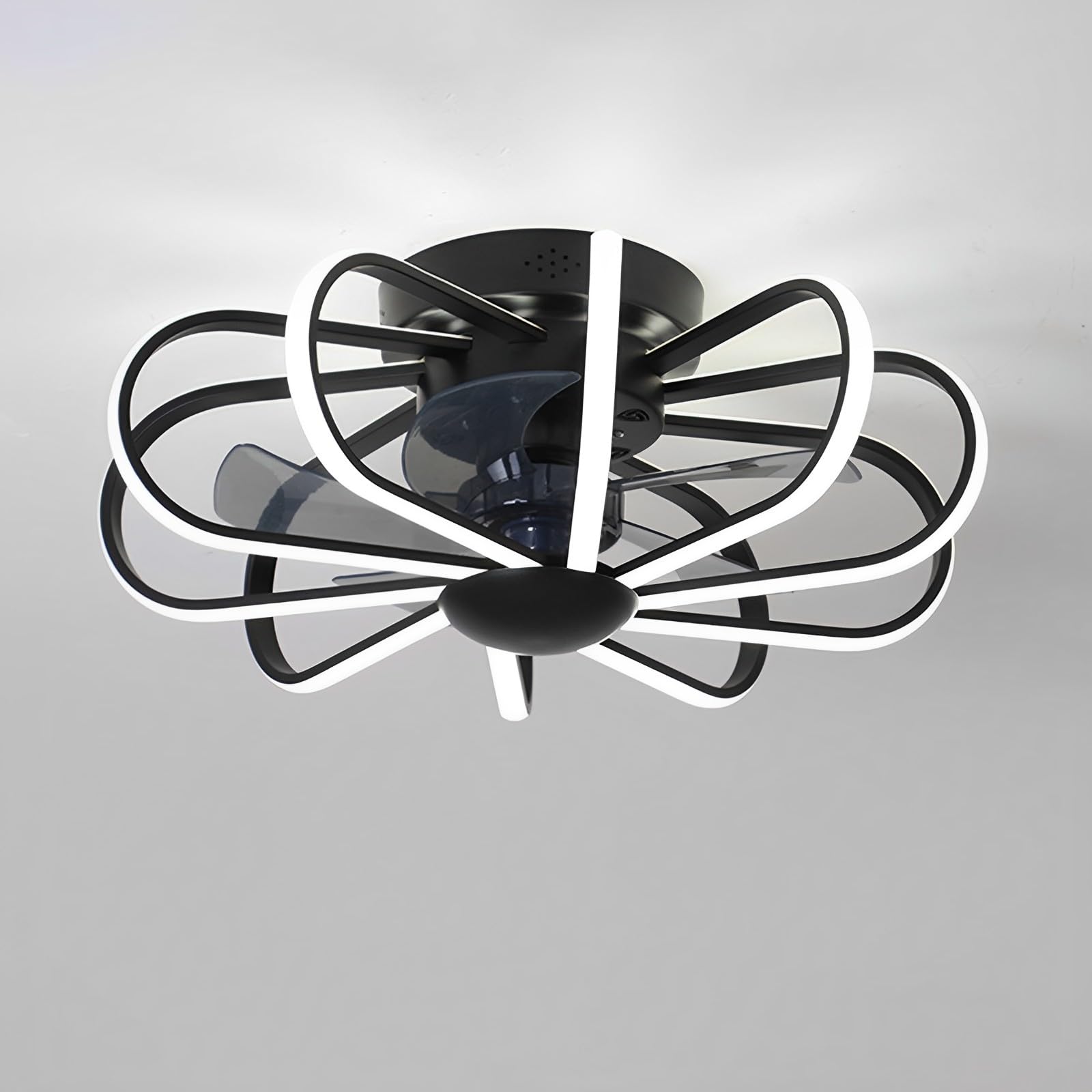 KXEcoLife 23in Ceiling Fans with Light Indoor Remote 3 Speeds Fan 112W LED Lighting Creative Mute for Bedroom Dining Room Living