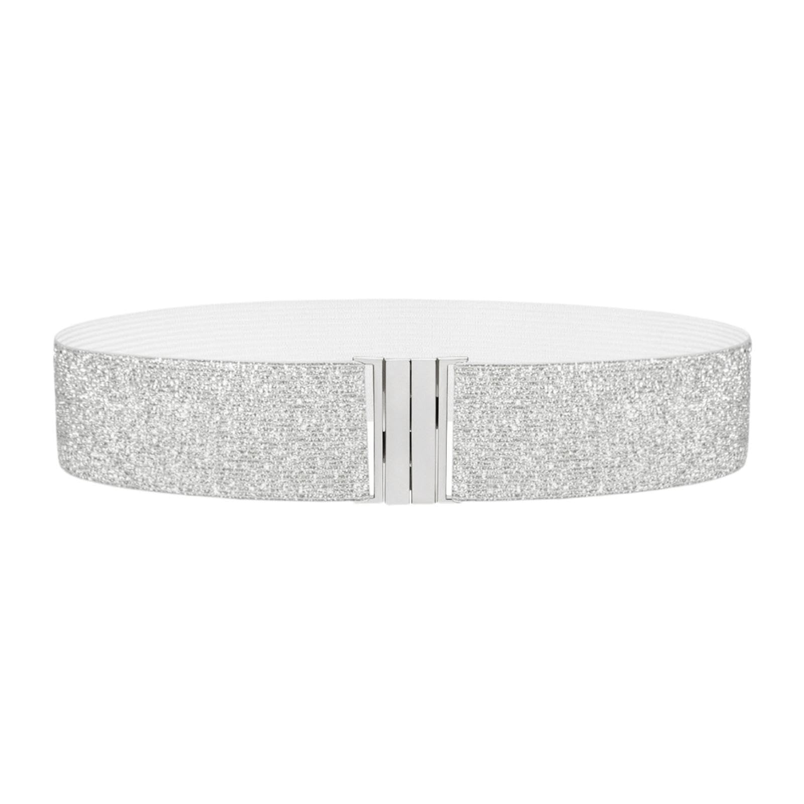 Women Elastic Waist Belt Gift Simple Stretch Belt for Party Travel Commuting Silver|Belts|Clothing Shoes & Accessories-image-49