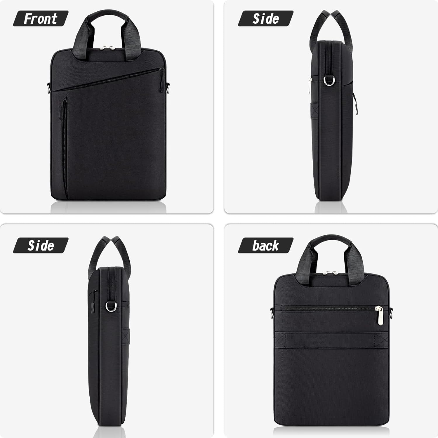 Laptop Case Shoulder Sleeve Bag Compatible with 14" MacBook Pro M5 M4 M3 M2 M1(2025-2021)/13.6" MacBook air M4 M3 M2, Chromebook Notebook Portable Carrying Messenger Computer Bag, Black - Image 6