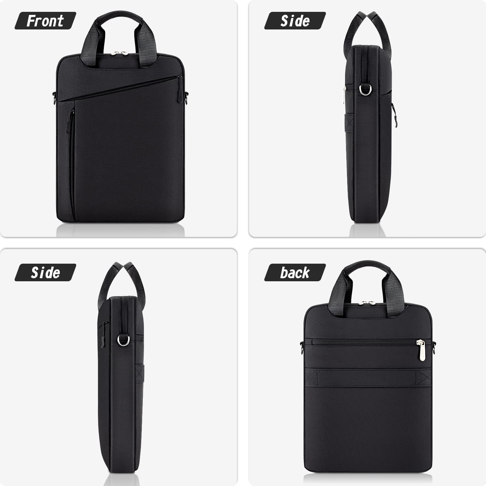 Borsa Porta PC Laptop Portatile per Tablet Custodia14 Pollici MacBook Pro M4 M3 M2 M1(2024-2021)/13,6 Pollici MacBook air M4 M3 M2, borsa Porta Notebook Computer Tracolla, Nero