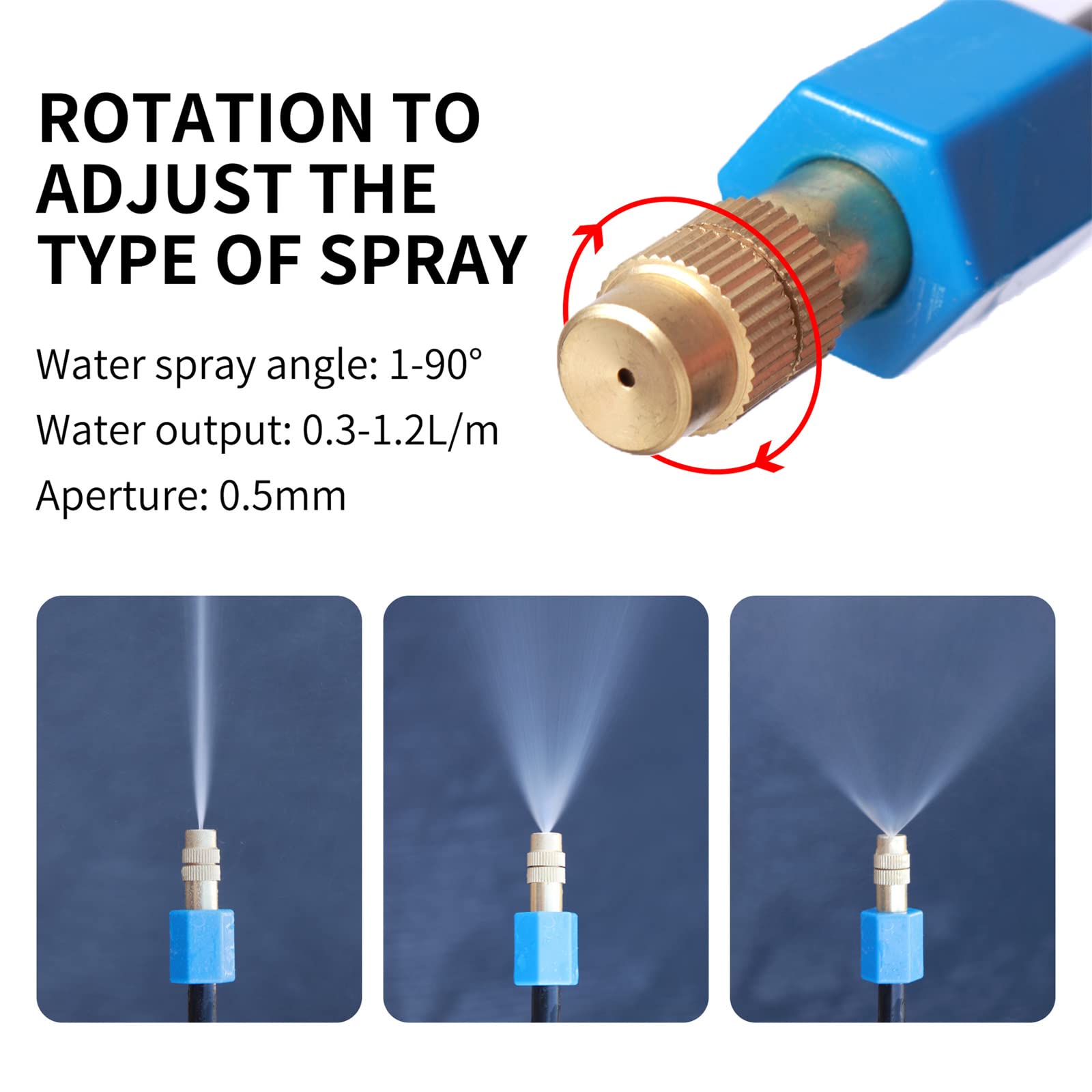 Kit di irrigazione a goccia, Sistema di nebulizzazione del gocciolamento raffreddamento patio Pompa silenziosa 24 V Ugelli regolabili Filtro linea flessibile 6-20 m(10m tube+10 nozzles)