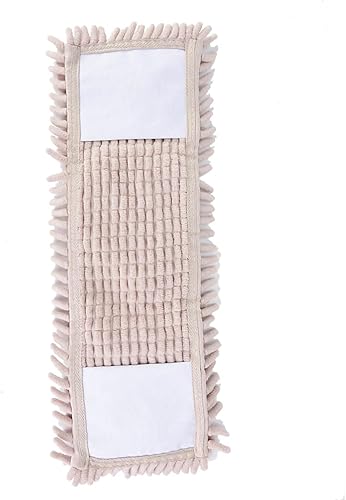 Miniatura 2 de Almohadillas reutilizables para trapeador, cabezales de repuesto planos para suelo húmedo o seco (morado) (beige)