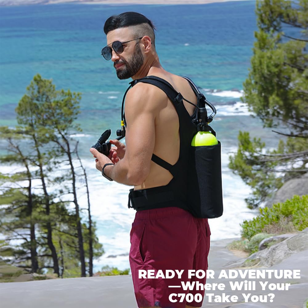 CHIKADIV 1.9L Scuba Tank – Reusable Pony Tank for Underwater Exploration Gear, 25-30 Min Underwater Use, Ideal Scuba Pony Bottle