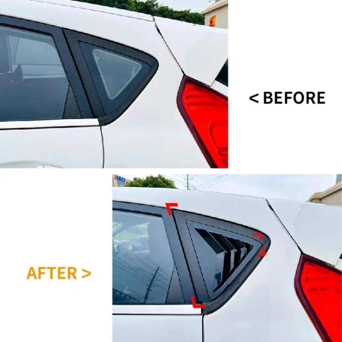 para Ford para Fiesta MK7 7.5 2008-2017, Persianas Laterales Traseras, Rejillas Triangulares De Ventilación, Accesorios Decorativos.(Carbon Fiber Look)