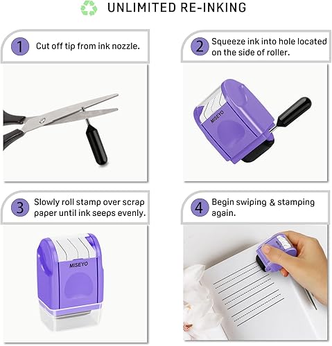 Miniatura 4 de Miseyo Sello de rodillo de práctica de líneas de escritura a mano (morado)