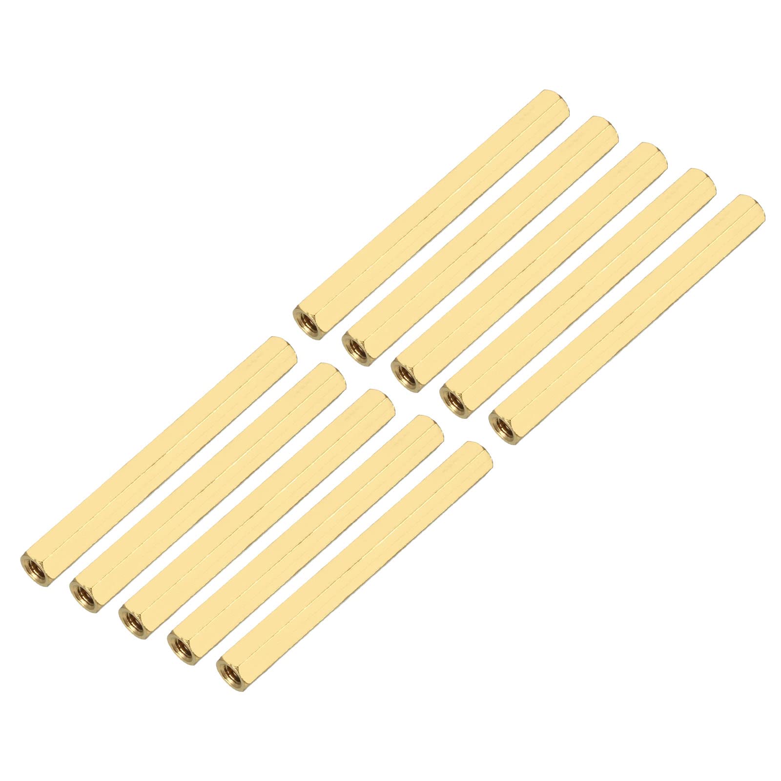 YOKIVE 10 Pcs Brass Hex Straight Spacer, Standoff Spacer with Female Thread, M3 x 5 x 45mm