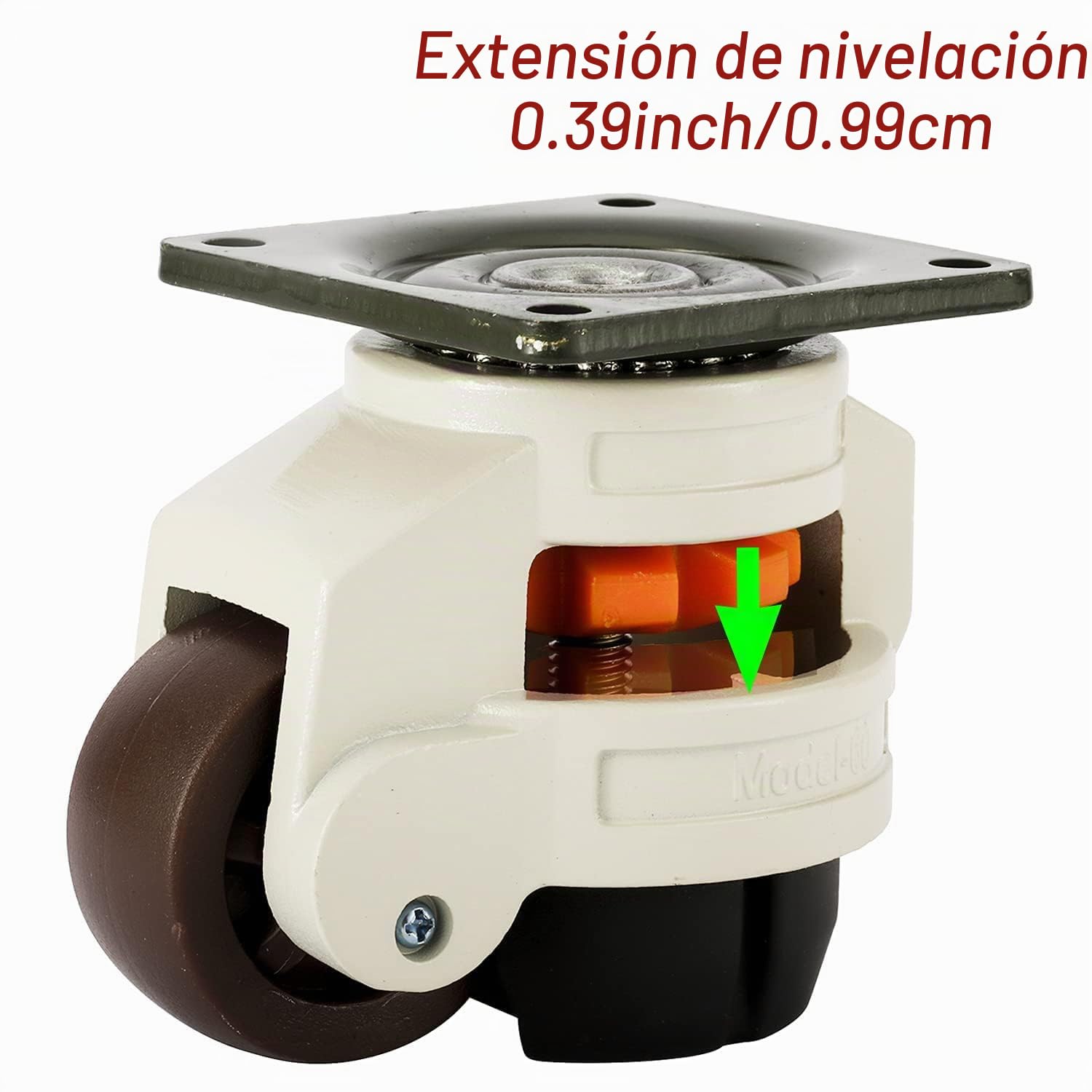 Homtone - Ruedas giratorias escalables, juego de 4, regulable en altura, carga 1000 kg, ruedas para banco de trabajo, muebles y carros