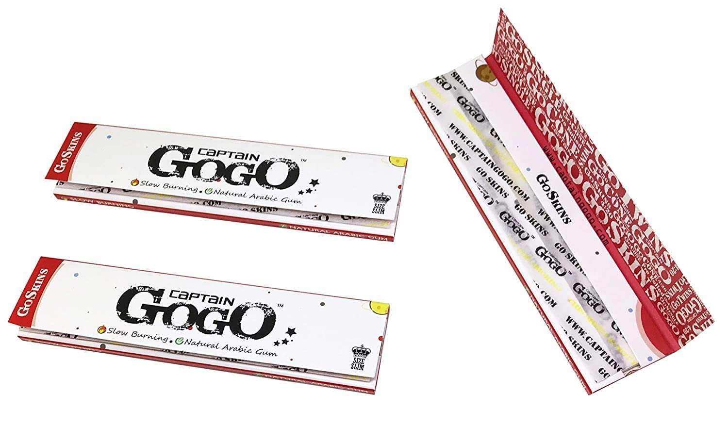 Green Apple Inc One1/4 Go Skins Slow Burning Smoking Arabic White Gogo Paper (Set of 3)