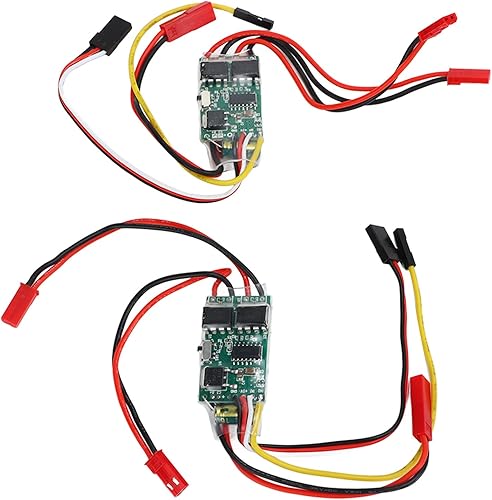 Miniatura 5 de RC cepillado ESC, 2 unidades de 6 V-14 V bidireccional cepillado ESC 2S-3S Lipo RC controlador de velocidad de motor cepillado para modelo RC coche,