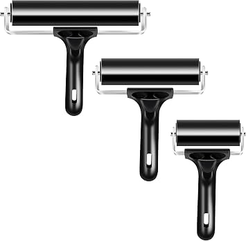 VinBee Soft Rubber Brayer Rollers for Crafting Brayers Rollers for Printmaking Brayer Tool Paint Brush Ink Applicator Art Craft Oil Painting Tool 3 Pack 2.4 & 4 & 5.9 inch