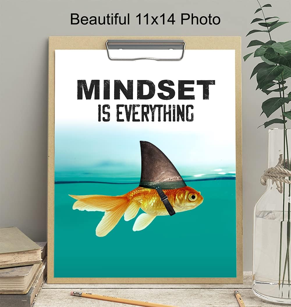 Motivational Wall Art Posters for Home, Office - Mindset is Everything - LARGE 11X14 - Inspirational Gifts for Men, Students - Entrepreneur Wall Art Decor - Uplifting Self-Improvement Positive Quotes - Image 4