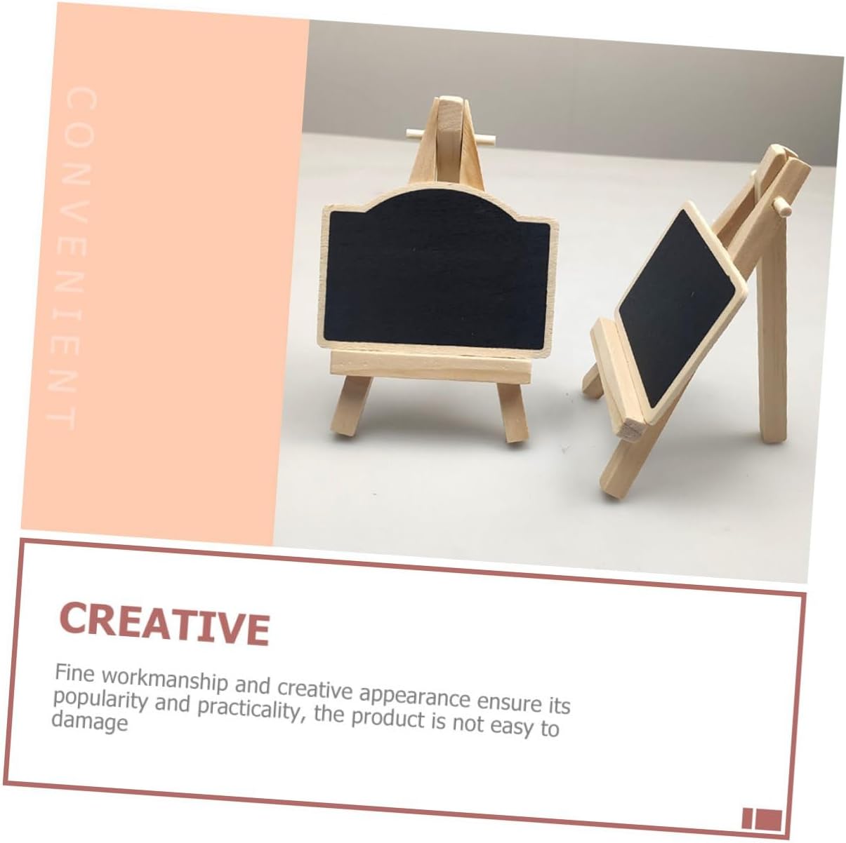 Uonlytech 6pcs Wooden Chalkboard Signs with Easel Mini Blackboard Message Boards Decorative Tabletop Memo Boards for Home Kitchen Wedding Party Décor