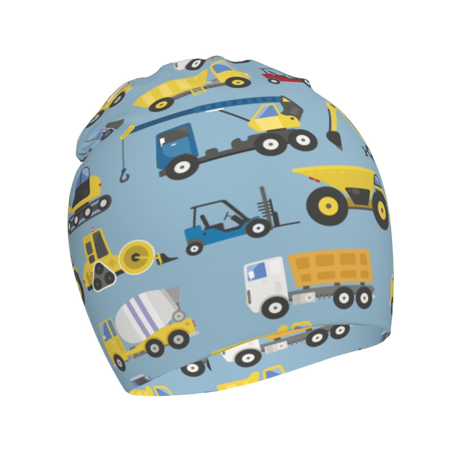 Rqzwdq Construction Trucks Pattern Kids Beanie Hats Warm Knit Beanie Cap Skull Caps Gifts Decor for Boys Girls White