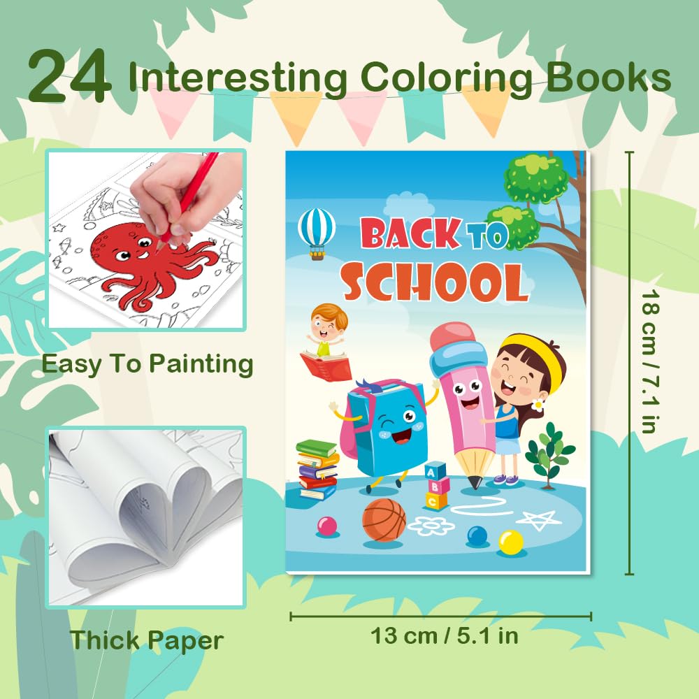 Aannanl 24 Mini Colouring Books for Party Bags,Small Colouring Books for Children Multipack,Kids Activity Packs,Party Favour and Party Bag Filler (24-A) - Image 4