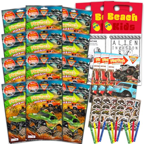 Jeu Monster Jam Monster Truck et cahier de coloriage pour occuper les enfants en fête