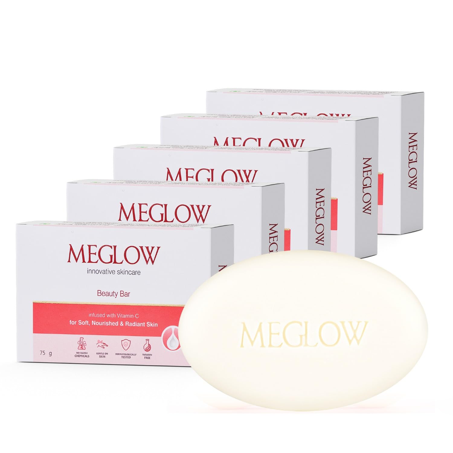 Beauty Cream Soap Pack Of 5 (75g Each) | For Skin's Deep Nourishment & Hydration | Gently Cleanses & Retains Moisture | Enhances Softness, Smoothness & Radiance | For Men & Women