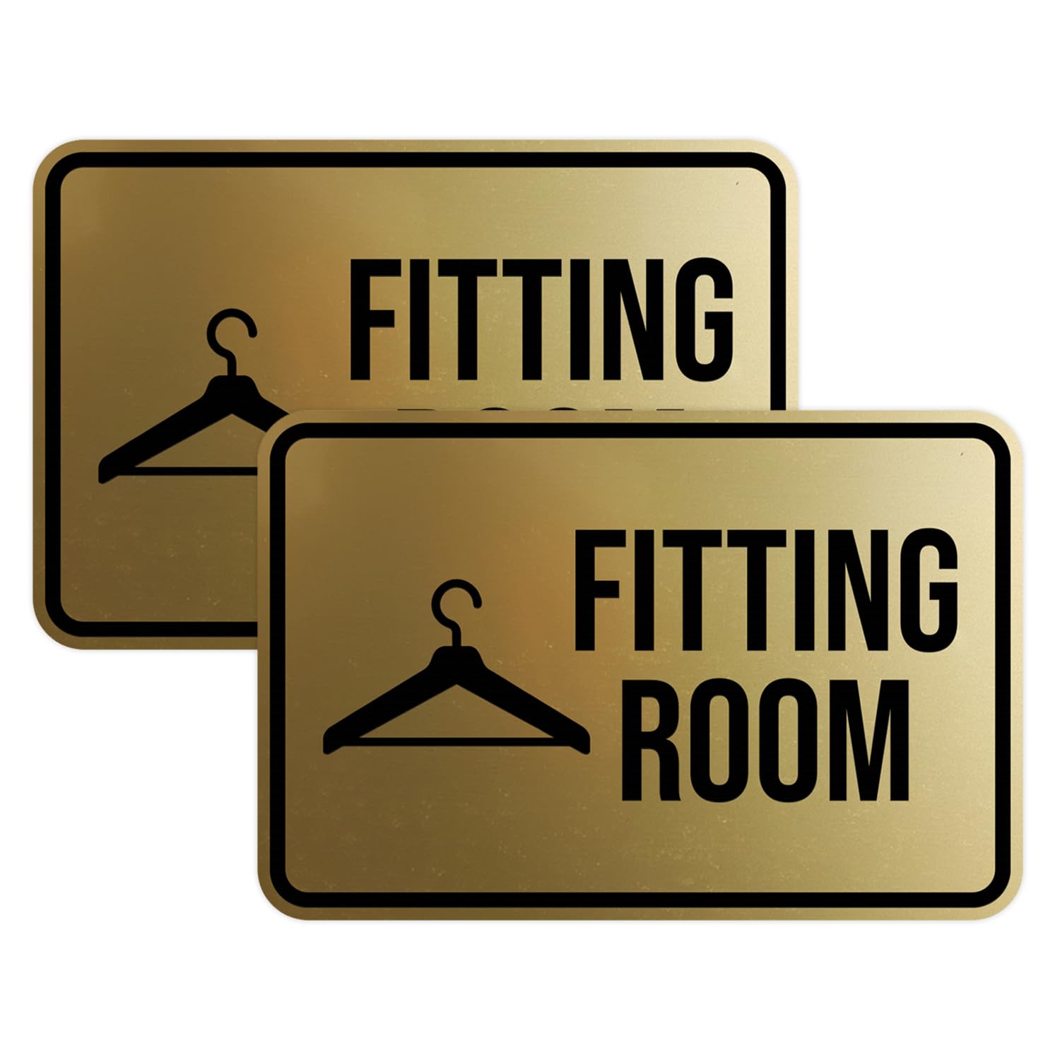 Classic Framed Fitting Room Sign (Brushed Gold) - Small 2 Pack