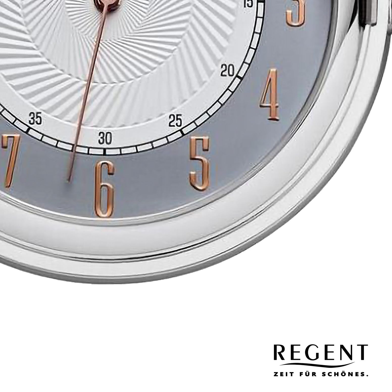 REGENT Herren Taschenuhr Savonnette Klappdeckel Verchromt 50 MM Quarz Weiß Graues Zifferblatt Arabische Zahlen