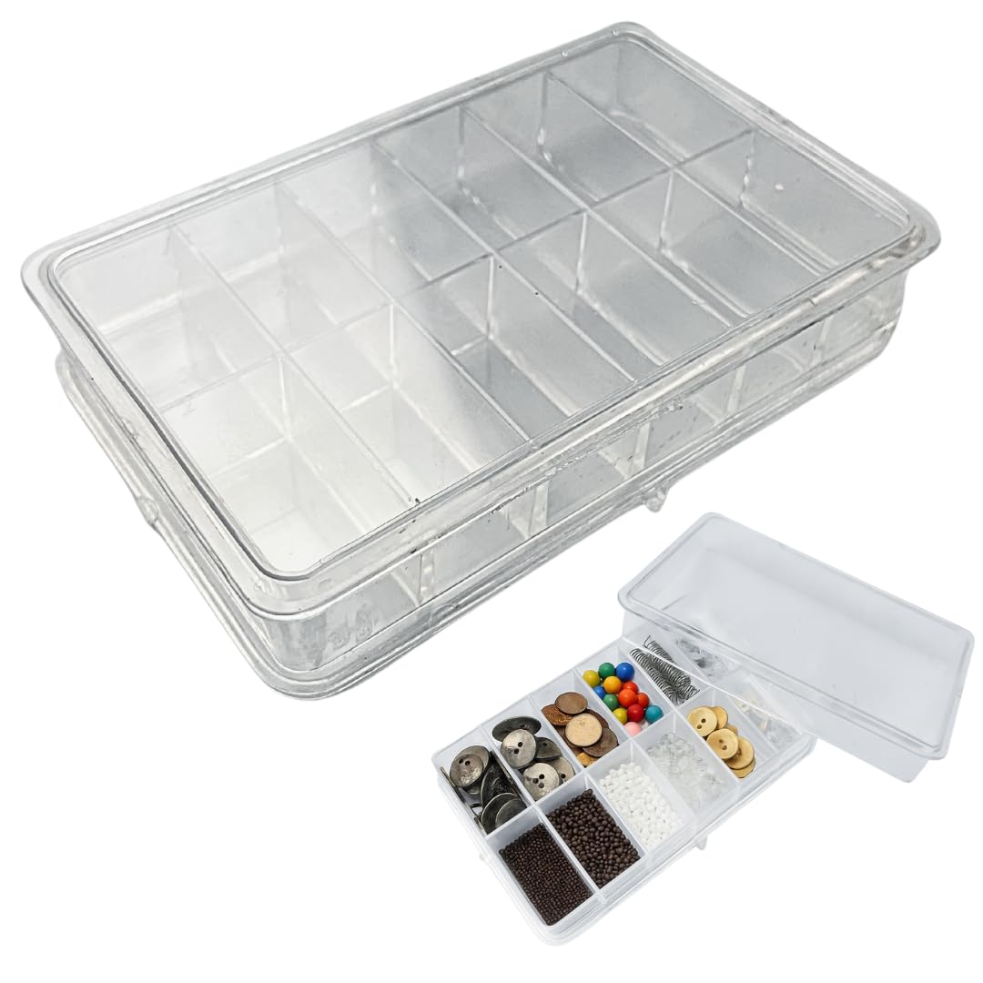 BIN BUDDY Clear Plastic Storage Box | 12 Compartments | 1