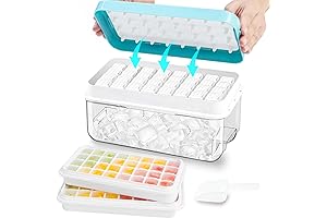 Ice Cube Trays for Freezer with Bin and Lid