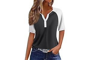 Summer Tops for Women 2024 Vacation Trendy V Neck Boho Short Sleeve...